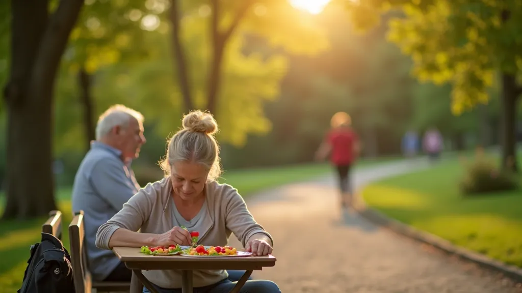 Seniori pastaigājas pa skaistam maršrutam Daugavpils apkārtnē ar ziedu ziediem un zaļiem kokiem